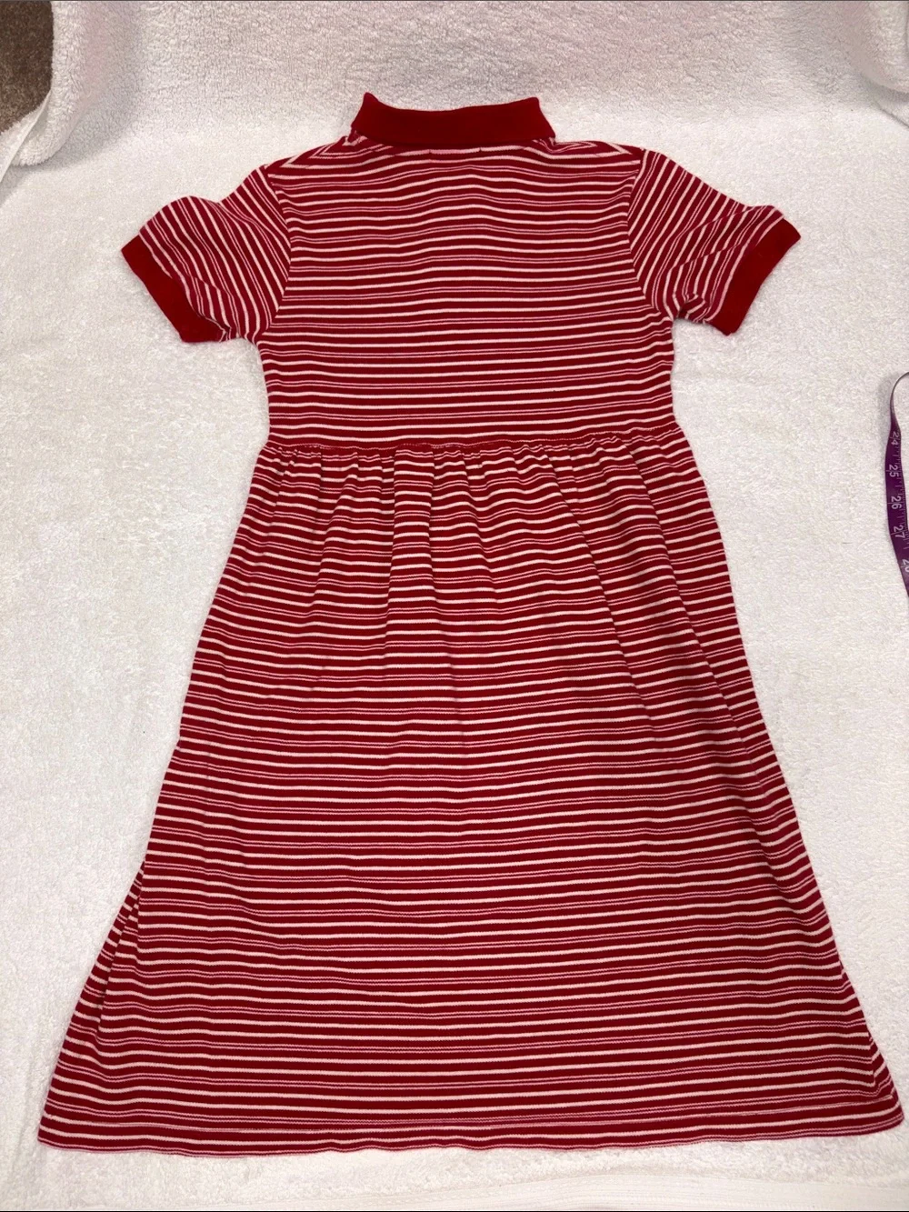 Ralph Lauren Red & White Striped Polo-Knit Dress for Kids size 6